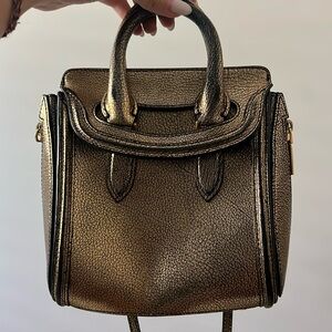 Alexander McQueen Metallic Gold Mini Tote Bag